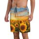 thumbnail image 2 of Balery Beautiful Golden Sunflower Field Traje de Baño Estilo Hawaiano para Hombre, Shorts de Secado Rápido con Bolsillos-Small, 2 of 5