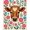 Brown, Pattern 3, variant on ODIKA 2x3 Machine Washable Non-Slip Area Rug, Whimsical Cow Face Framed By Dainty Holly Sprigs And Interlocking Snowflake High Traffic Rug, Black, 635787