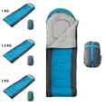 thumbnail image 1 of Adult Sleeping Bag for Camping, 3 Season Lightweight Warm Bed Bag, Blue Medium, 1 of 7