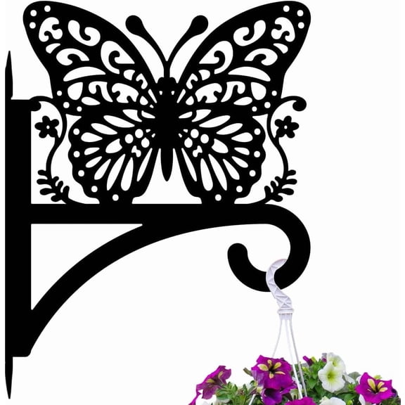 Iron Hanging Plant Hanger Bracket Wall Mounted Plant Hooks Butterfly 338x400x1.8mm