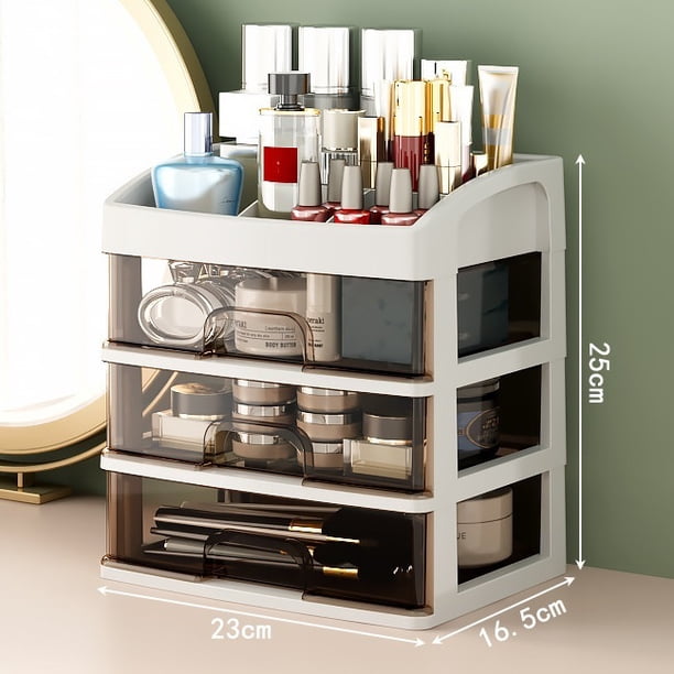 Caja de almacenamiento de plástico transparente for cosméticos, cajón de escritorio, caja de maquillaje for lápiz labial, tocador, almacenamiento de brochas de maquillaje