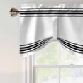 thumbnail image 3 of Black White Stripe Tie Up Valance Curtains for Windows, Kitchen Curtains Window Shades, Abstract Geometric Light Filtering Roman Curtain Valances for Bedroom/Bathroom/Cafe 42"x12", 3 of 9