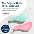 thumbnail image 2 of Crave Naturals Glide Thru Detangling Brush - Pack of 2 Detangler Brush for Curly, Straight, Wet and Dry Hair for Adults and Kids - Hair Comb Accessories for Women - Turquoise and Pink, 2 of 7