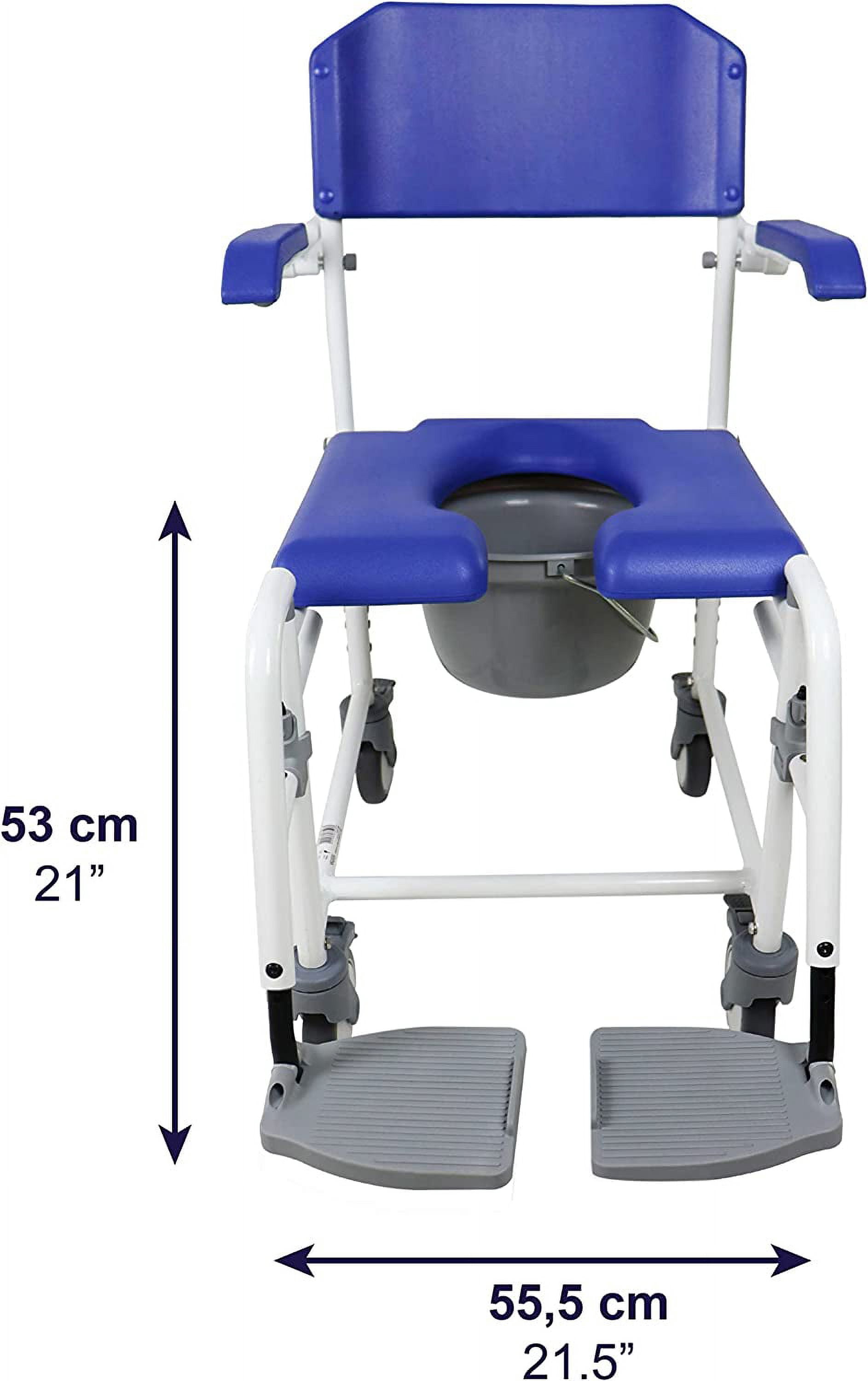 KMINA PRO - Bath Shower Chair with Wheels for Elderly, Handicap