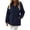 #0410-Navy, variant on Women Solid Zip Up Hooded Drawstring Waist Pocket Long Sleeve Casual Jacket Blue L Gift