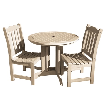 highwoodÂ® Eco-Friendly Recycled Plastic Lehigh 3pc Round Dining Set
