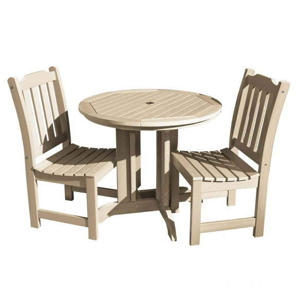 highwoodÂ® Eco-Friendly Recycled Plastic Lehigh 3pc Round Dining Set
