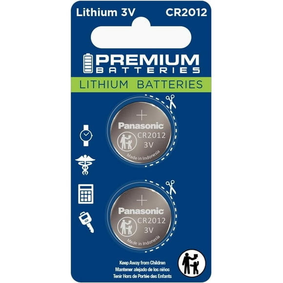 Premium Batteries CR2012 Battery Lithium 3V Coin Cell Child-Safe (2 Pack)