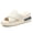 Beige, variant on Women's Wedge Platform Slide Sandals Comfort Leather Slip On Shoes for Daily Outdoor