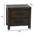thumbnail image 4 of Tcbosik 2-Drawer Wooden Nightstand in Espresso Finish, Vintage Bedside Table for Bedroom, Living Room - 24"L x 16"W x 23"H, 4 of 9