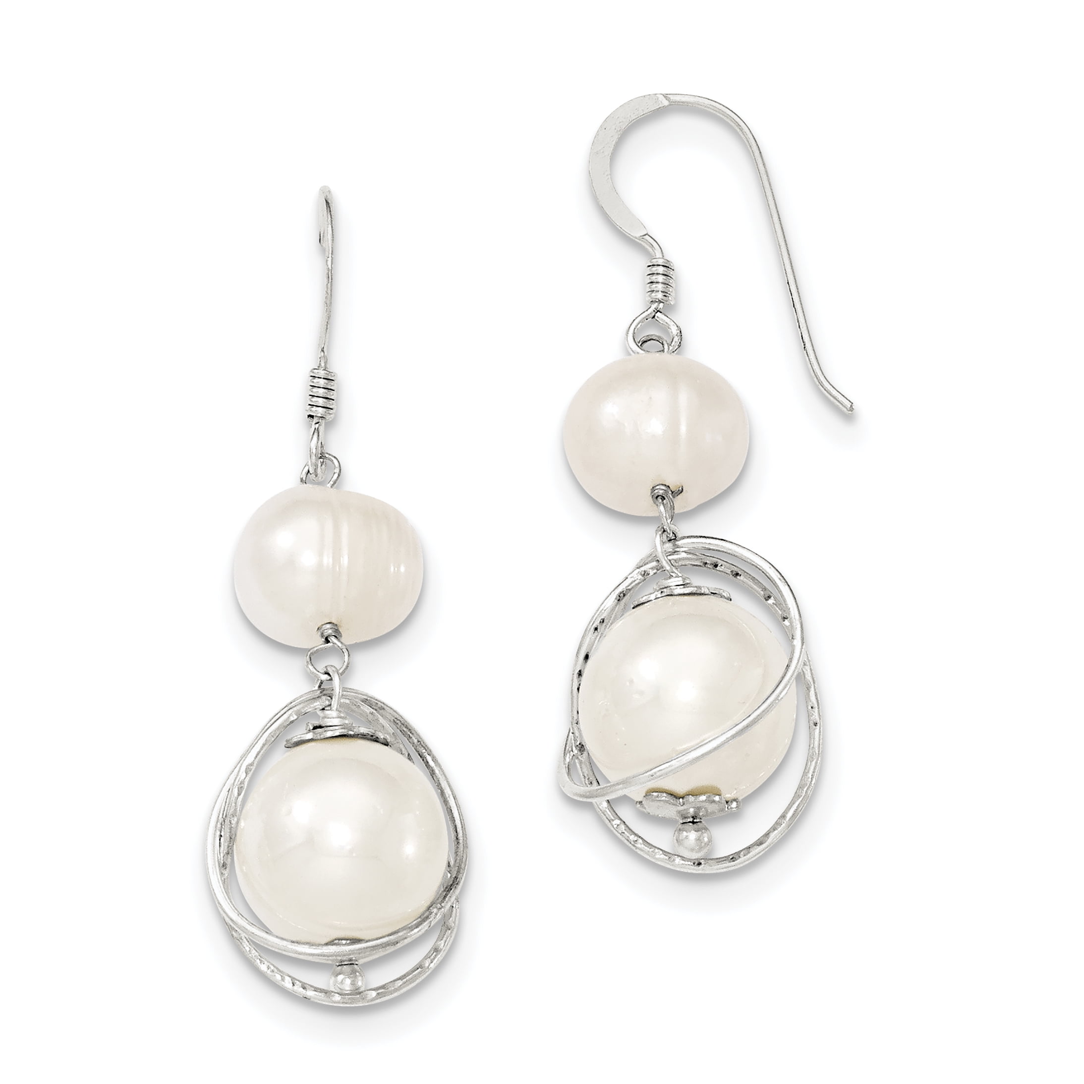 Primal Silver Sterling Silver White Freshwater Cultured and Shell Pearl ...