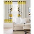 thumbnail image 2 of Yellow Bees Gnomes Blackout Curtains for Bedroom Living Room Darkening Curtains 63 Inches Long Farmhouse Spring Floral Checkered Window Curtain 2 Panels Set Window Treatment Grommet Drapes 42"x63", 2 of 9