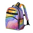 thumbnail image 2 of Rainbow Tie Dye Wave Pattern Backpack for School,Cute School Bag,Schoolbag with Adjustable Shoulder Straps & Padded Back,15.25"x11.5"x5.25", 2 of 5