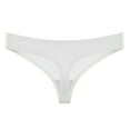 thumbnail image 2 of PiGOGI Women's Summer Seamless Thong Underwear - Low Rise Breathable Panties - Comfortable Lace Underwear for Daily Wear White, 2 of 4