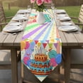thumbnail image 6 of Table Runners 60 Inches Long, Happy Birthday Cotton Linen Kitchen Dining Coffee Table Runner for Party Home Decor, Colorful Balloon Ribbon Cake Tabletop Dresser Scarves Runner Decor 13x60 Inch, 6 of 9