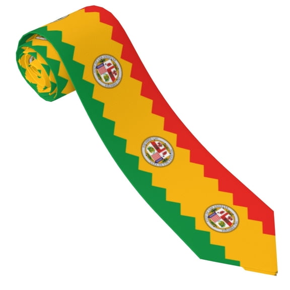 Men'S Tie Los Angeles California Flag Print Polyester Necktie - One Size