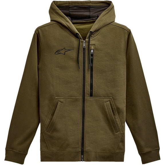 Alpinestars Asymmetrical Mens Zip Up Hoody Military LG