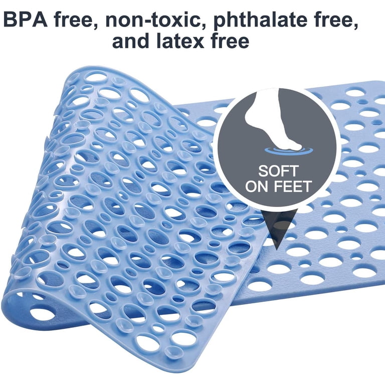 COWIN 30x17 Non-Slip Bathtub Mat with Suction Cups, Blue photo 3