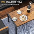 thumbnail image 3 of Poteban Metal Outdoor Patio Furniture Set, Modern Outdoor Conversation Furniture Sets w/Coffee Table, 4 Piece Outside Furniture with Thick, Washable and High-Resiliency Sponge Cushions (Deep Grey), 3 of 7