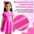 thumbnail image 7 of MISS POPULAR Girls 3 Pack Short Sleeve Skater Dress Soft Cotton Cute Designs Spring Summer | Sizes 4-16, 7 of 7