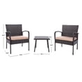 thumbnail image 3 of Safavieh Moore Outdoor Patio 3 Piece Chat Set - Natural/Beige, 3 of 15