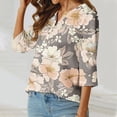 thumbnail image 4 of HADST Womens Blouses - Floral Printed Button V Neck Cotton Linen Tops Athletic Tops for Women, 4 of 5