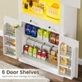 thumbnail image 5 of Kitchen Cabinet, 72.8" Tall Pantry Storage Cabinet with Outlet & LED Light, Cupboard Food Pantry Cabinet with 4 Doors 1 Large Drawers & Microwave Stand for Kitchen, Dining Room, White, 5 of 9