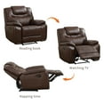 thumbnail image 6 of Bonzy Home Genuine Leather Manual Recliner Chair — Oversized Ergonomic Single Recliner with Soft Armrests & Flexible Footrest for Living Room, 6 of 7