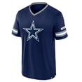 thumbnail image 2 of Men's Fanatics Navy Dallas Cowboys Stripe Stacking V-Neck T-Shirt, 2 of 3