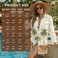 thumbnail image 7 of Xixirimido Palm Trees Hibiscus Flower Print Women's Loose Fit Beach Cover Up Shirt Dress Long Sleeve Button Up Swimsuit Cover Up with Side Slits for Summer, Size M, 7 of 7