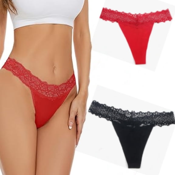 Seamless Thong for Women,No Show Lace Underwear,Ladies Breathable Comfort Panties Soft Laser Cut Undies