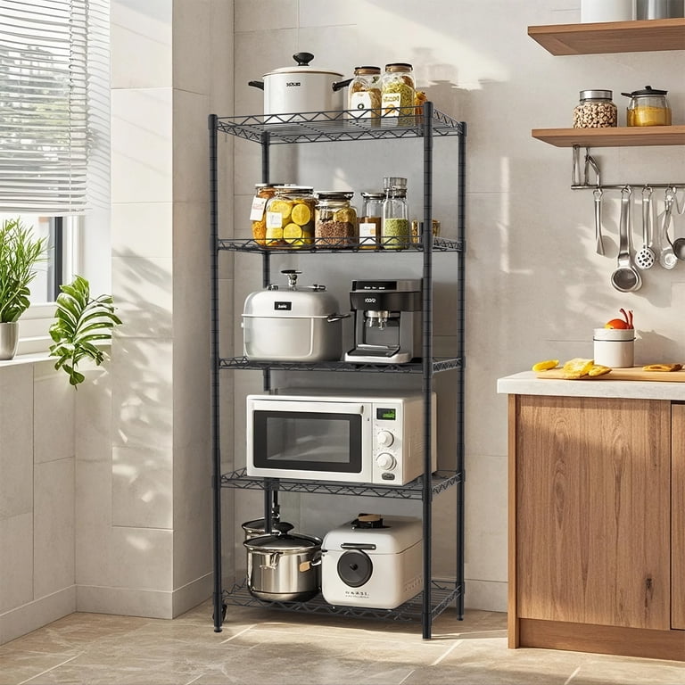 TAIMASI 5-Shelf Adjustable Heavy Duty Steel Wire Rack Storage