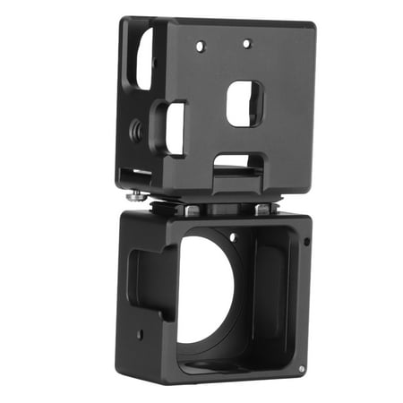 Aluminum Alloy Dual Screen Combo Camera Cage with Magnetic Attachment for Stable Mounting of Action 2 Camera, Perfect for Sports and Video Enthusiasts - Black