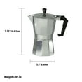 thumbnail image 3 of Home Basics 6 Cup Demitasse Shot Aluminum Stovetop Espresso Maker, Grey, 3 of 5