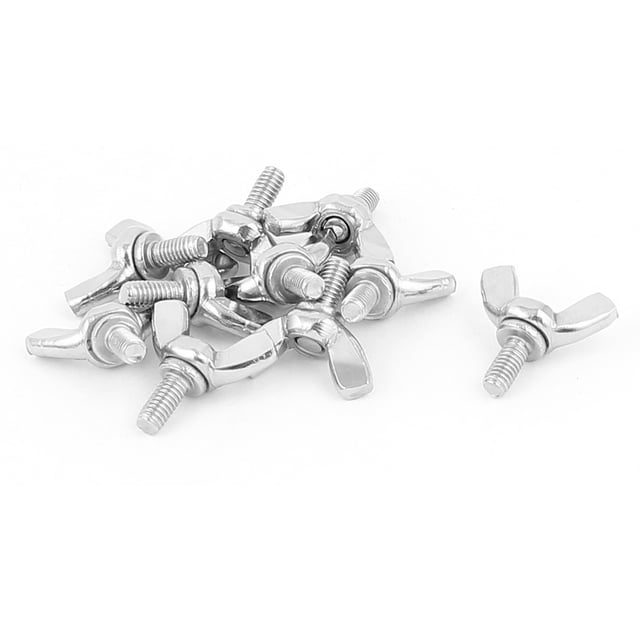 Unique Bargains Vis à Ailes Papillon en Acier Inoxydable 304 Métrique M4x8mm 10 Pcs