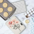 thumbnail image 5 of Yayeee Pot Holders Kitchen Heat Resistant with Pocket 7"x9.8" Cotton Oven Cooking Hot Pads, Pink Flower, 5 of 7