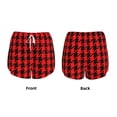 thumbnail image 3 of Goofa Retro red and Black Houndstooth Printed Women 2 in 1 Running Shorts,Quick Dry Athletic Workout Shorts,High Waisted Athletic Shorts with Liner Pockets-X-Large, 3 of 7