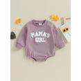 thumbnail image 2 of Bagilaanoe Newborn Baby Girl Oversized Romper Sweatshirt Long Sleeve Bodysuits Letter Embroidery Pullover 3M 6M 12M 18M Infant Casual Tee Tops, 2 of 9