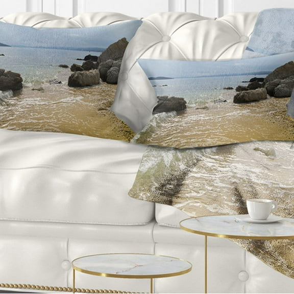 Designart 12" x 20" Multi-color Polyester Throw Pillow