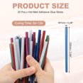 thumbnail image 2 of Hot Glue Sticks for Glue Gun, 20 Pcs Colored Hot Melt Adhesive Bulk Sticks for DIY Craft Projects Art Decoration Home Repairs, Blue (3.9" x 0.28"), 2 of 7
