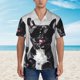 thumbnail image 2 of Balery Cool French Bulldog Wine Camisas hawaianas de manga corta para hombre, camisas playeras de corte holgado, camisas de vacaciones con botones,XX-Large, 2 of 7