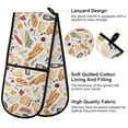 thumbnail image 4 of Dailycode Double Sided Oven Mitt with Loop Heat Resistant Kitchen Long Potholders 7" x 35" Bread Vegetables Wine, 4 of 6