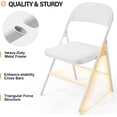 thumbnail image 4 of VINGLI Folding Chairs with Padded Seats, Metal Frame with Pu Leather Seat & Back, Capacity 350 lbs, White, Set of 20, 4 of 18