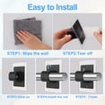 thumbnail image 3 of Armscye 8-Pack Black No Drill Curtain Rod Brackets, Self Adhesive Adjustable Curtain Rod Holders, Nail-Free Heavy Duty Wall Hooks for Apartment, Bedroom, Livingroom, 3 of 7
