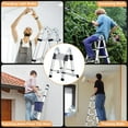 thumbnail image 3 of YUSAZENS Aluminum A-Frame Articulating Telescoping Ladder, 4.4m (14.5ft), Durable Foldable Extension Ladder for Outdoor Work, 3 of 7