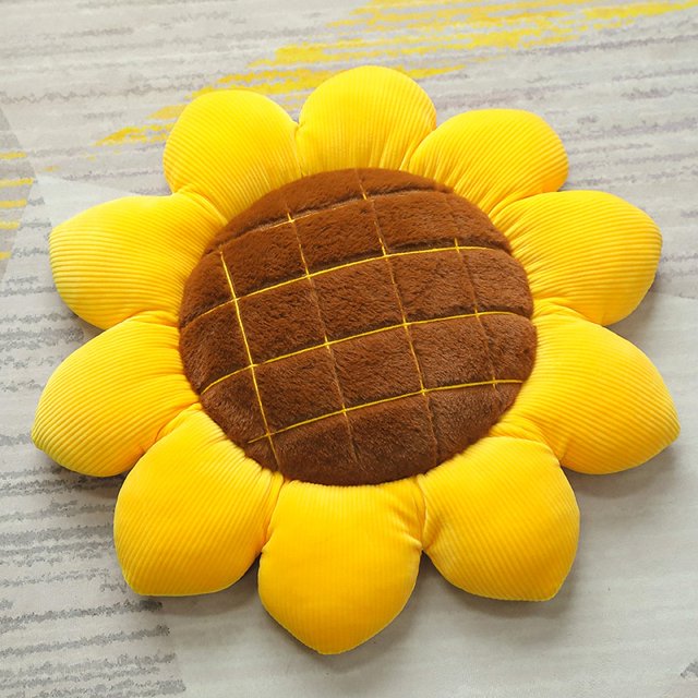 New 40/50/70cm Adorable Plants Pillows Stuffed Soft Sunflower Sakura Daisy Flowers Seat Cushion Props DecorationSunflowerAbout 40cm Deng Xun unisex