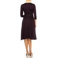 thumbnail image 3 of Women's Plus Size Wrap Dress 3/4 Sleeve V Neck Waist Tie, 3 of 6