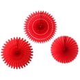 thumbnail image 2 of Hanging Red Tissue Fan Decorations, Set of 3 (21 inch, 18 inch, 13 inch) by Devra Party, 2 of 2