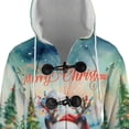 thumbnail image 4 of Merry Christmas Santa Reindeer Antlers French Bulldog Sleigh Xmas Winter Holiday All Over Print 3D Hooded Duffle Toggle Coat Dog Lover Gifts - 00023, 4 of 6