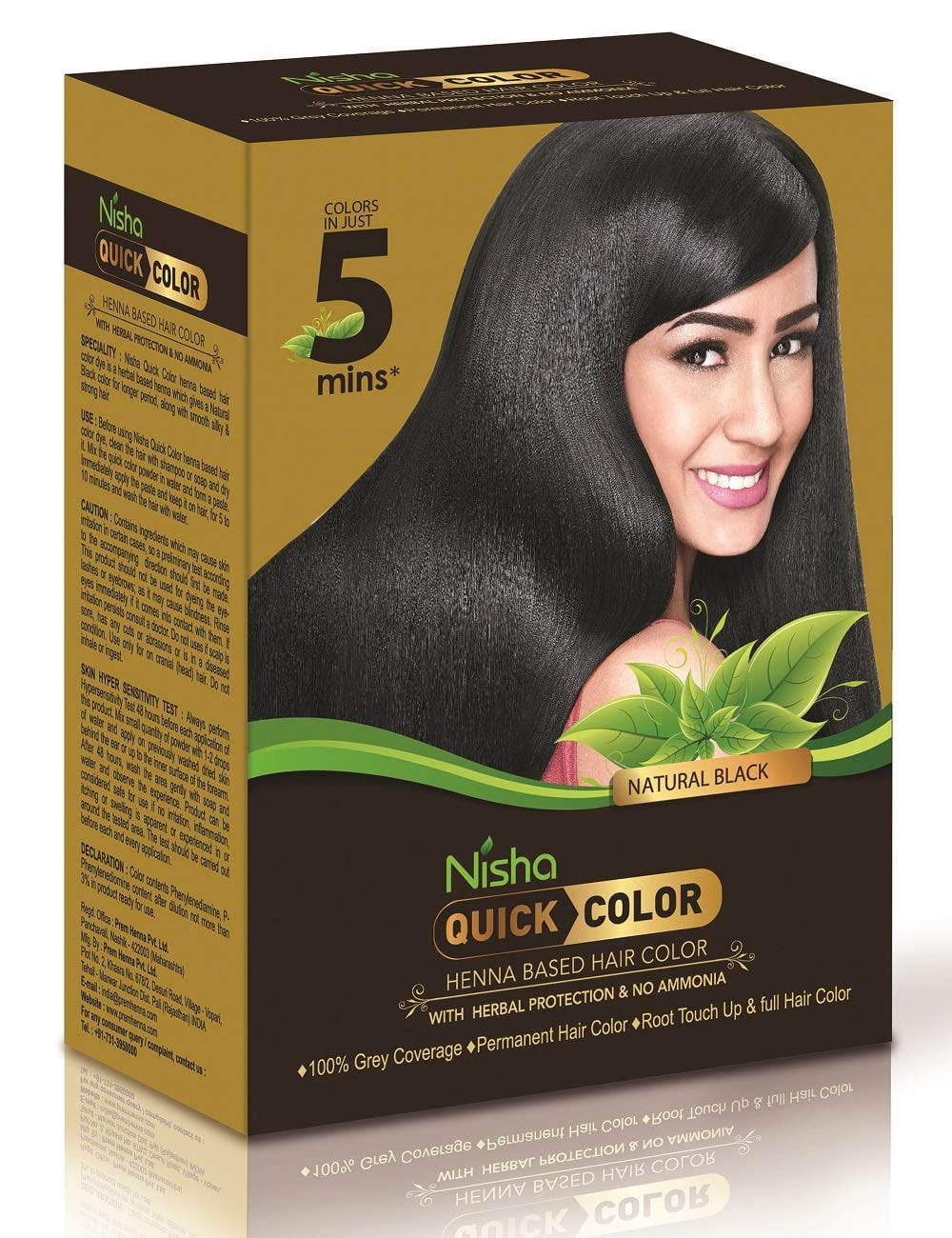 Nisha Black Hair Color Dye Henna Based Natural Black Hair Color Dye For